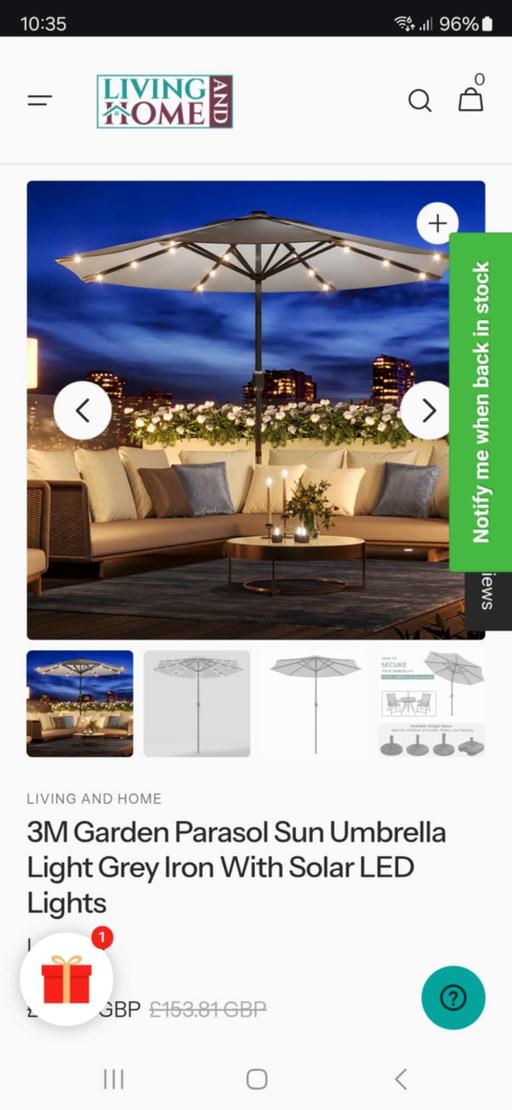 Buy & Sell Hurst Green Dudley - Photos for 3M Garden Parasol Sun Umbrella Light Grey Iro