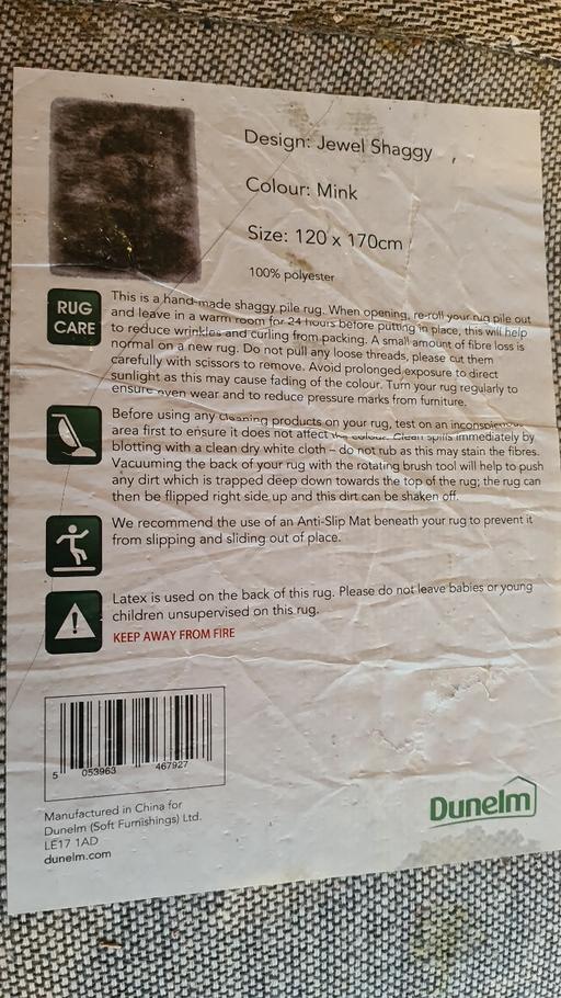 Buy & Sell Welling Bexley - Photos for Dunelm mink shaggy rug