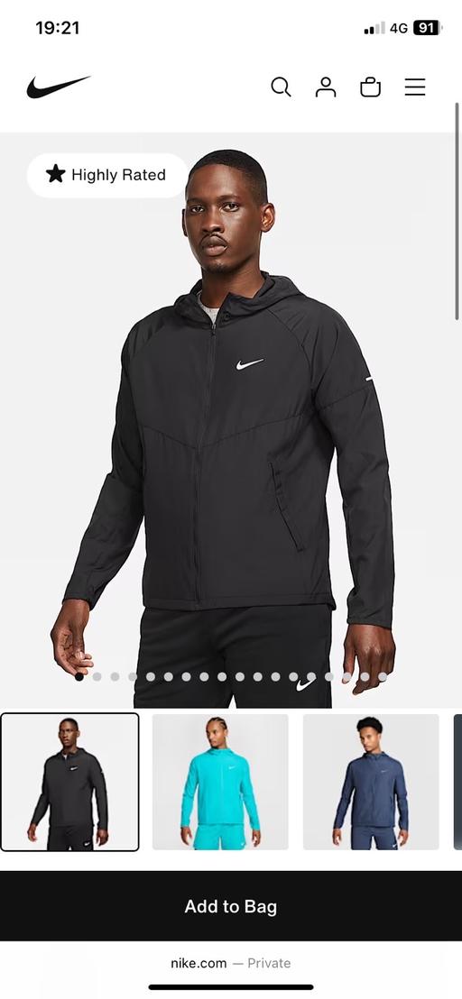 Buy & Sell Woolwich South East London - Photos for Nike Miler Men’s Repel Running Jacket