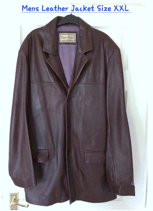 Buy & Sell Heath Hayes Cannock Chase - Photos for Mens Burgundy Leather Jacket Size XXL Fully