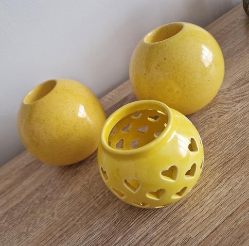 Buy & Sell Hall Green Birmingham - Photos for set of 3 yellow tealight candle holders