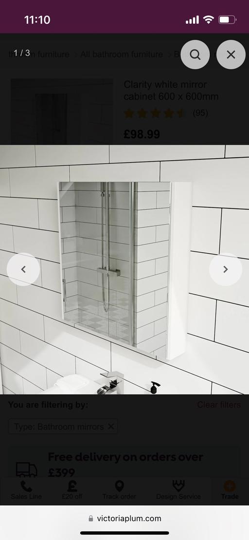Buy & Sell Thriplow South Cambridgeshire - Photos for Clarity White Mirror Cabinet
