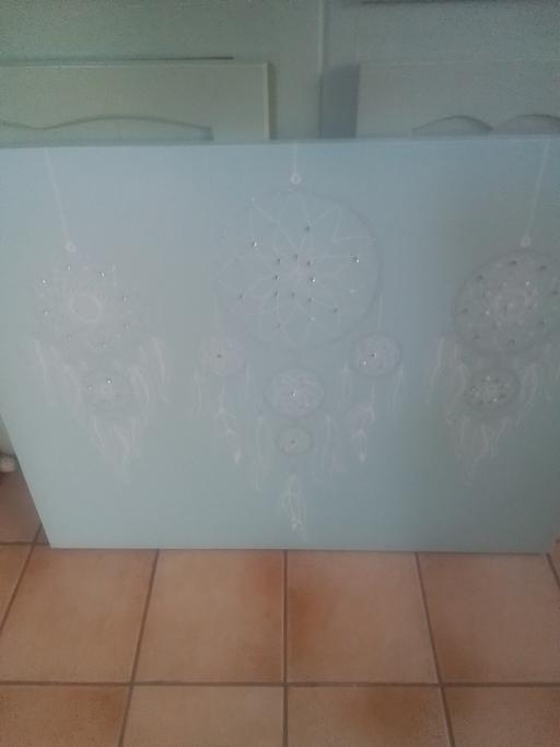Buy & Sell Aldridge Walsall - Photos for AQUA COLOURED CANVAS WITH PEARL STUDS