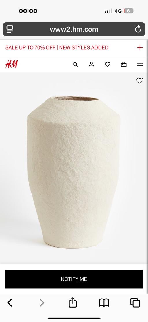 Buy & Sell East Ham East London - Photos for H&M LARGE PAPIER-MACHÉ VASE