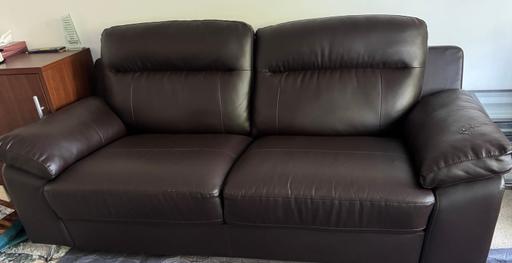 Buy & Sell Walsall Town Centre Walsall - Photos for Brown faux leather 3 2 seater sofas