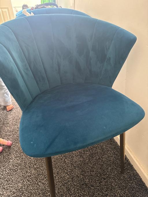 Buy & Sell Manor Park East London - Photos for 4 Teal Velvet dining chairs 