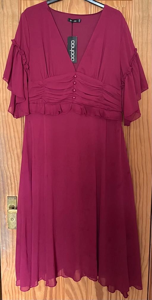 Buy & Sell St Luke`s Central London - Photos for Boohoo Pleated Midi Smock Dress Berry size 18