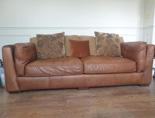 Buy & Sell Blakenhall Wolverhampton - Photos for 3+1 brown leather sofa/settee