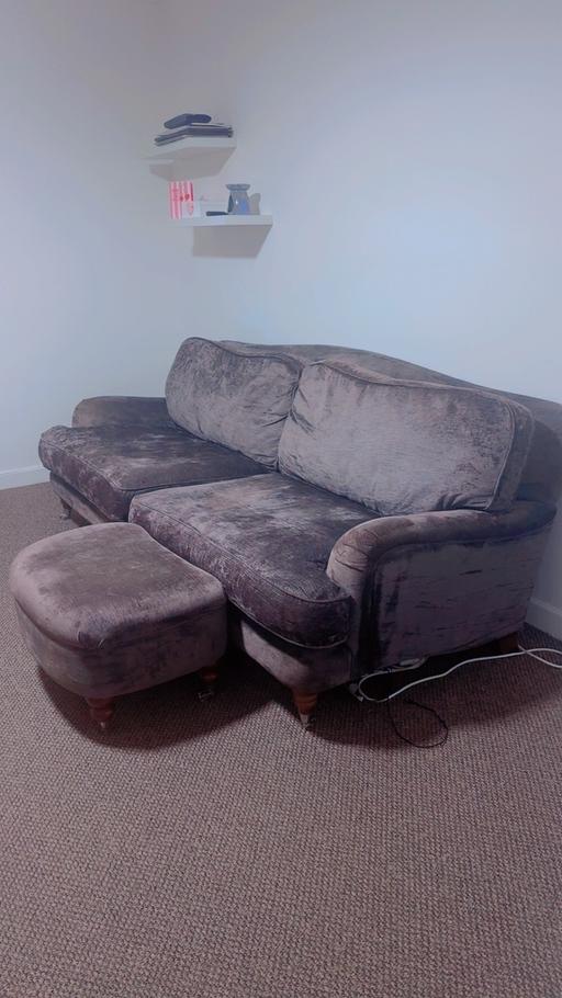 Buy & Sell Luton Bedfordshire - Photos for x2 Grey Sofa with Foot Stool