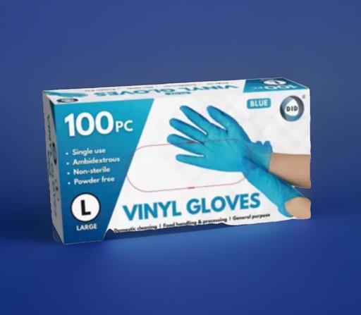 Buy & Sell Riccall North Yorkshire - Photos for Large Powder Free Blue Vinyl Gloves 100 Pack