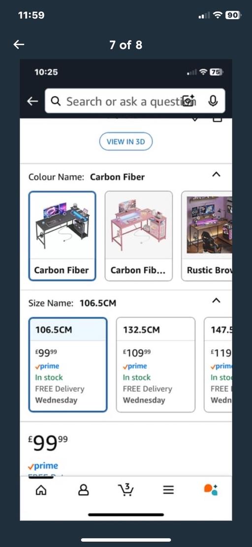 Buy & Sell Worsthorne Burnley - Photos for Gaming desk black carbon fibre 106.5cm 50cm