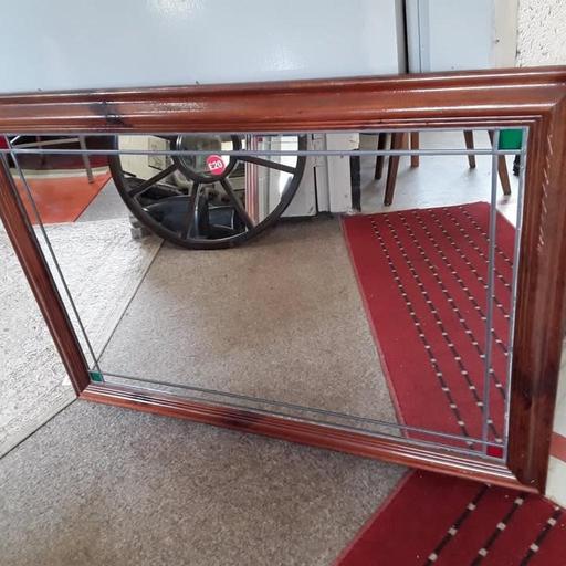 Buy & Sell Saint Pauls Trading Estate Tameside - Photos for Mahogany leaded colour glass wall mirror