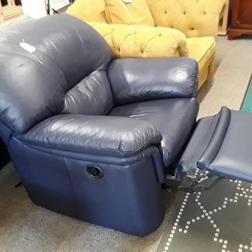 Buy & Sell Saint Pauls Trading Estate Tameside - Photos for Blue leather reclining armchair