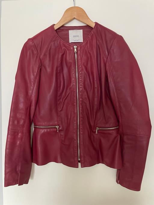 Buy & Sell Isleworth Hounslow - Photos for Mango Dark Red Real Leather Jacket