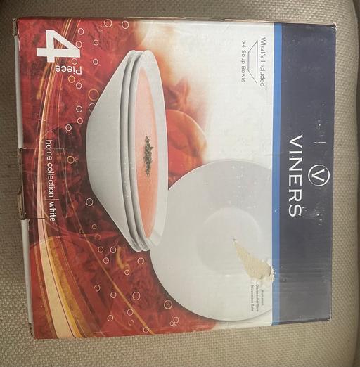 Buy & Sell Forest Hill South East London - Photos for 4 Soup Bowls ( White ) - Viners