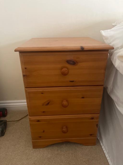 Buy & Sell Hall Green Birmingham - Photos for Pine wood bedside table brown
