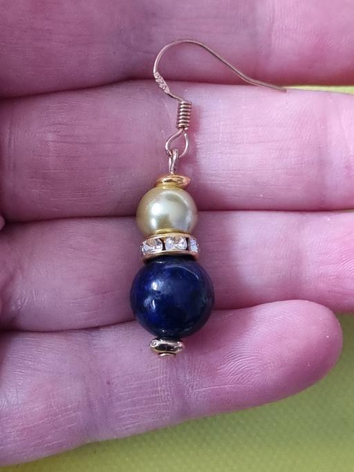 Buy & Sell Liverpool Knowsley - Photos for 925 Lapis Lazuli & Olive Green Pearl Earrings