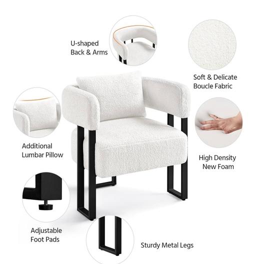 Buy & Sell Lozells Birmingham - Photos for White boucle accent tub chair with footstool
