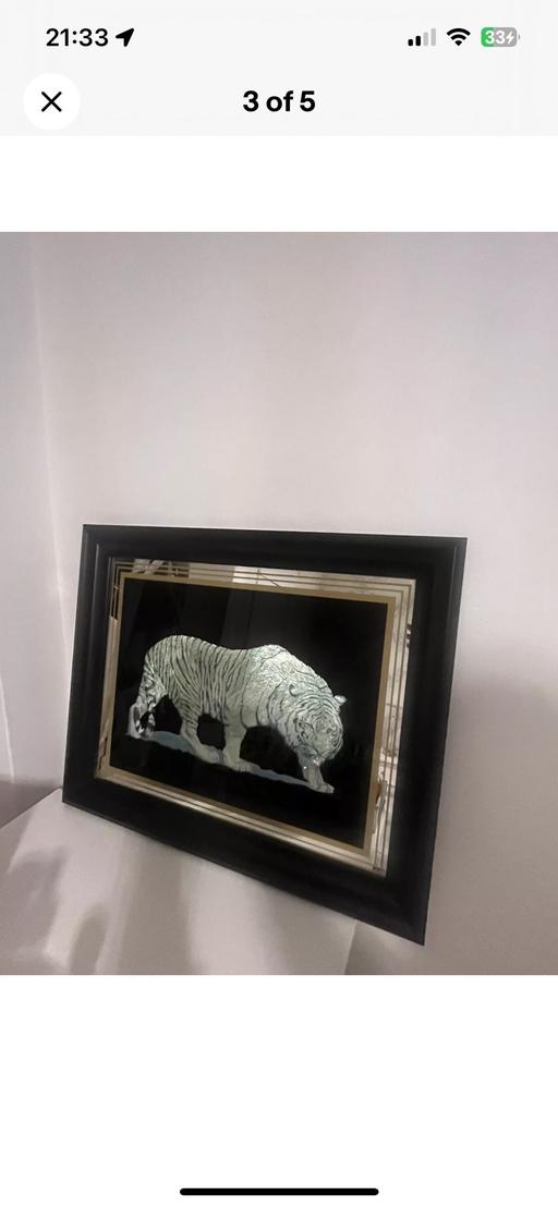 Buy & Sell Knowle Solihull - Photos for Vintage brass etched tiger framed