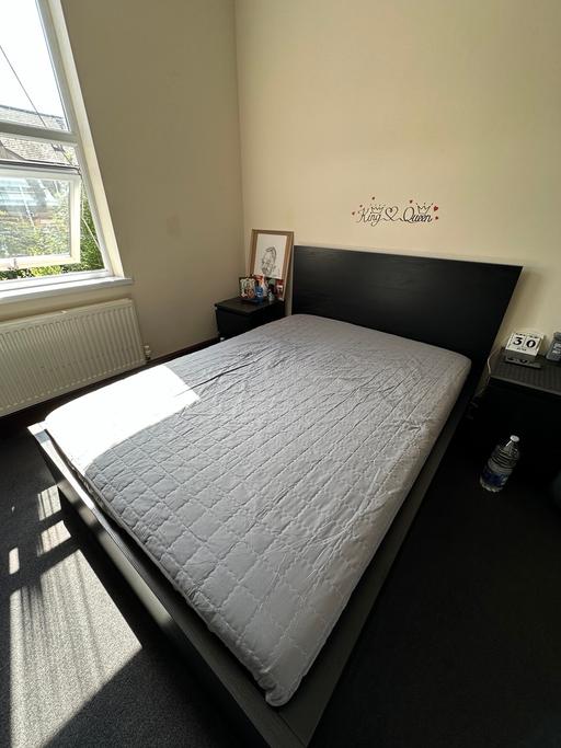 Buy & Sell Twycross Hinckley and Bosworth - Photos for Double bed with mattress-Ikea