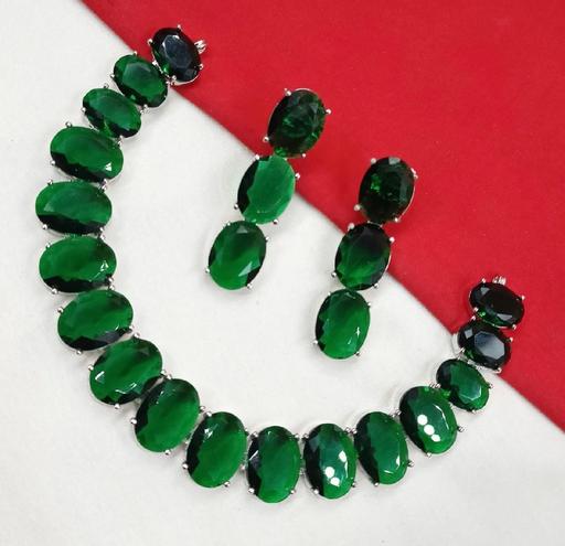 Buy & Sell Queniborough Charnwood - Photos for Silver Plated American Diamond Set in Green