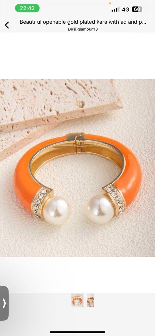 Buy & Sell Queniborough Charnwood - Photos for 2 x Gold plated openable Bracelet in orange