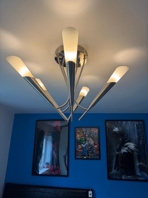Buy & Sell Rushall Walsall - Photos for Brushed chrome LED 5 spoke ceiling light