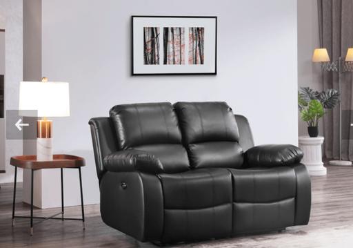Buy & Sell East Finchley North London - Photos for Valencia Genuine Black Leather 2 Seater Elect