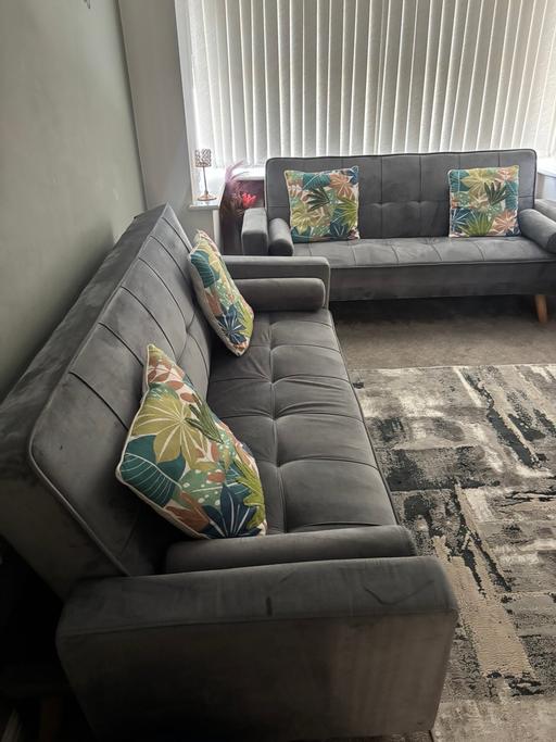 Buy & Sell Erdington Birmingham - Photos for 2x sofa bed grey with hidden storage under