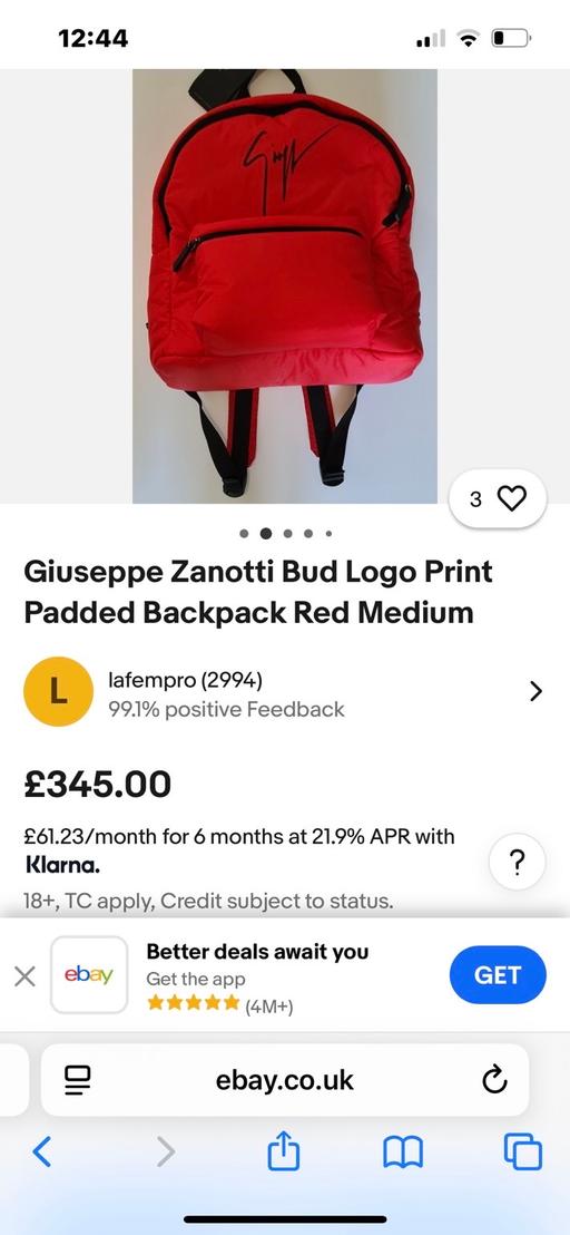 Buy & Sell Birchills Walsall - Photos for Giuseppe Zonotti back pack men’s never used