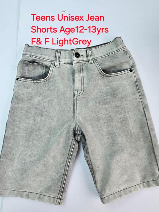 Buy & Sell Heath Hayes Cannock Chase - Photos for Teens Unisex Jean Denim Shorts Light Grey Age