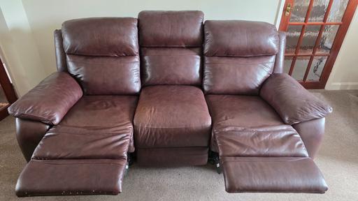 Buy & Sell - Photos for Leather recliner 3 seat sofa and armchair