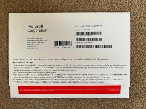 Buy & Sell Toton (Beeston) Broxtowe - Photos for Windows 11 Pro 64BIT English 1pk OEI DVD