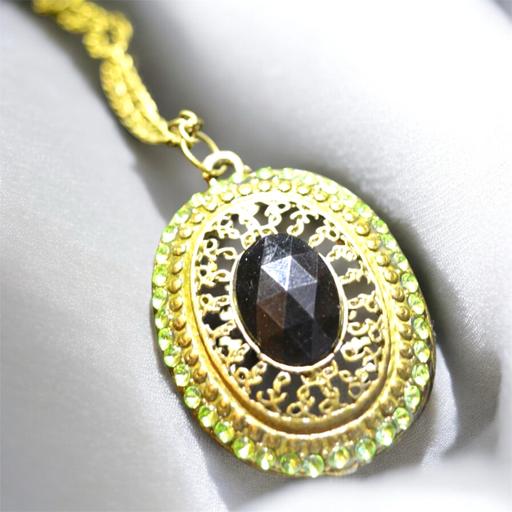 Buy & Sell Longsight Manchester - Photos for Green crystal long chain pendant necklace