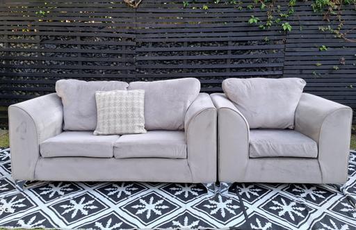 Buy & Sell Wednesfield Wolverhampton - Photos for Grey Plush Velvet Sofas..2+1