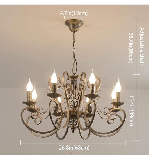 Buy & Sell Highams Park East London - Photos for Hanging Chandelier: Bronze Finish. 8 Lights
