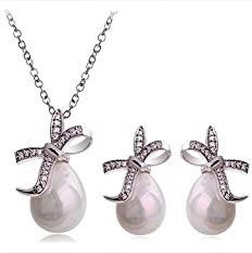 Buy & Sell Longsight Manchester - Photos for Pearl bow knots necklace earring sets n130