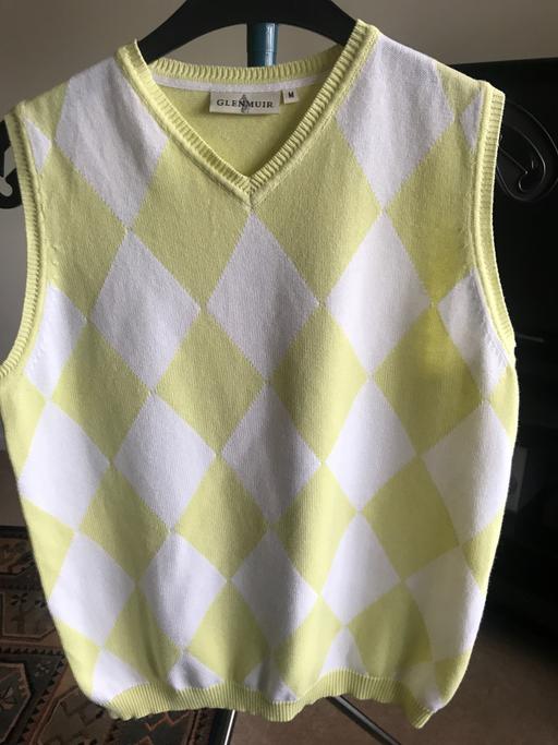 Buy & Sell Findern South Derbyshire - Photos for Glenmuir White and Yellow Sleeveless Sweater