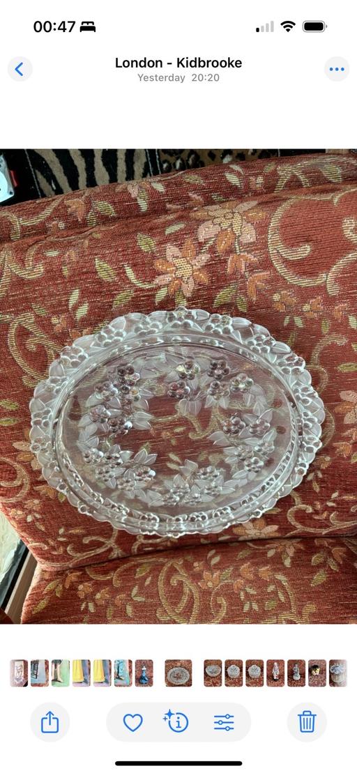 Buy & Sell Kidbrooke South East London - Photos for Vintage Round crystal cut glass platter