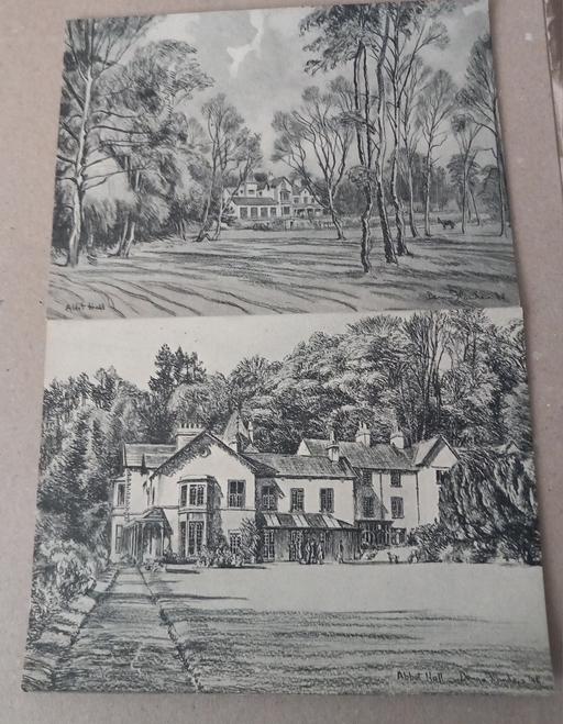 Buy & Sell Thatto Heath Saint Helens - Photos for Vintage pencil drawing of abbot Hall postcard
