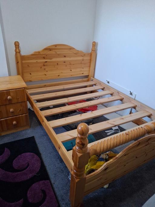 Buy & Sell Sparkhill Birmingham - Photos for Pine solid wood double bed with bedside