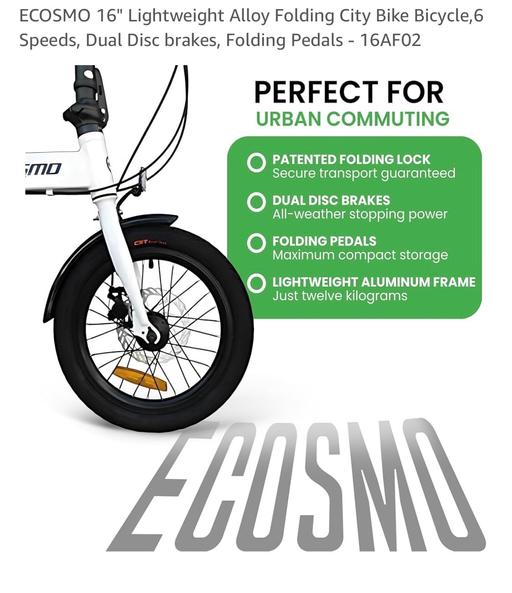 Buy & Sell Blakenhall Wolverhampton - Photos for ECOSMO 16” Folding City Bike