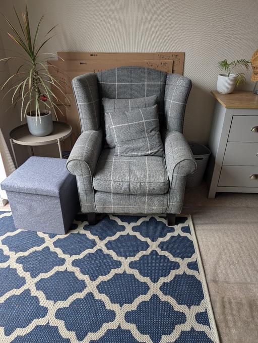 Buy & Sell Dudley Port Sandwell - Photos for grey high backed winged armchair