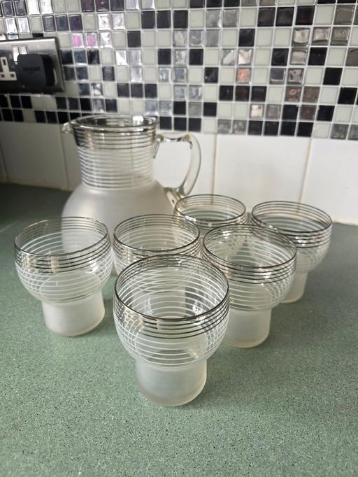 Buy & Sell Kitts Green Birmingham - Photos for frosted glass/jug set silver trim set