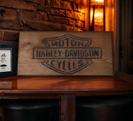 Buy & Sell Southport Sefton - Photos for Harley Davidson carved pine wall sign