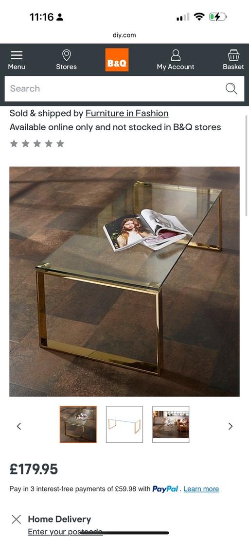Buy & Sell - Photos for Glass gold table