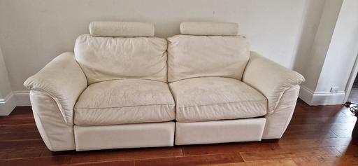 Buy & Sell East Finchley North London - Photos for Cream 3-seater reclining leather sofa 