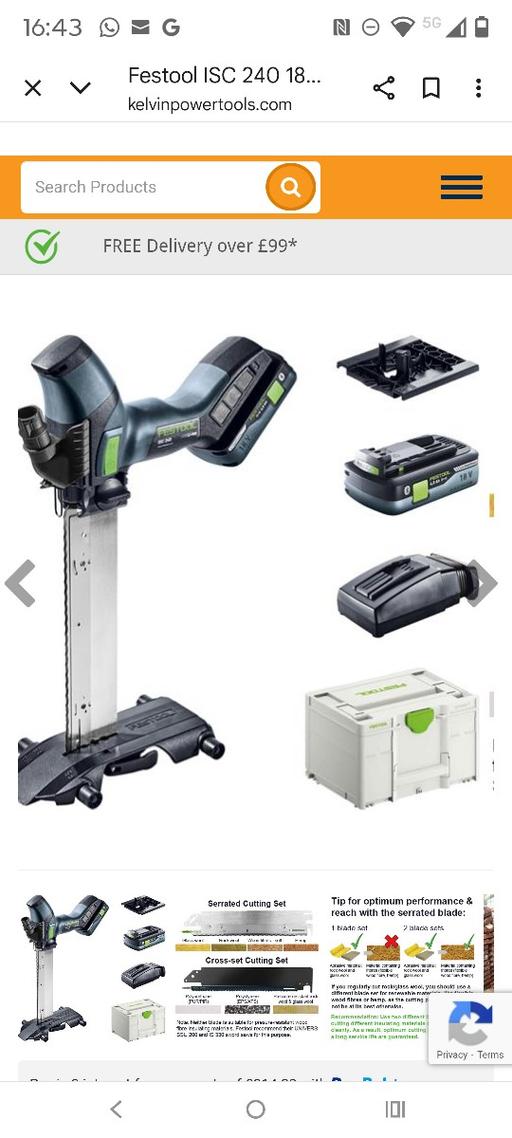 Buy & Sell Harrow on the Hill North West London - Photos for Festool 18v insulation saw kit