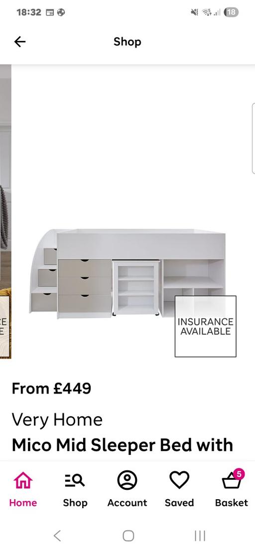 Buy & Sell Bradmore Wolverhampton - Photos for Mid Sleeper single bed with storage and desk