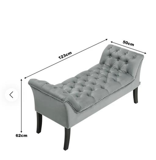 Buy & Sell Yardley Wood Birmingham - Photos for Grey velvet buttoned seat